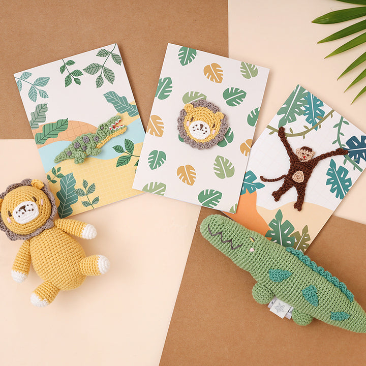 Marcel Monkey Crochet Card