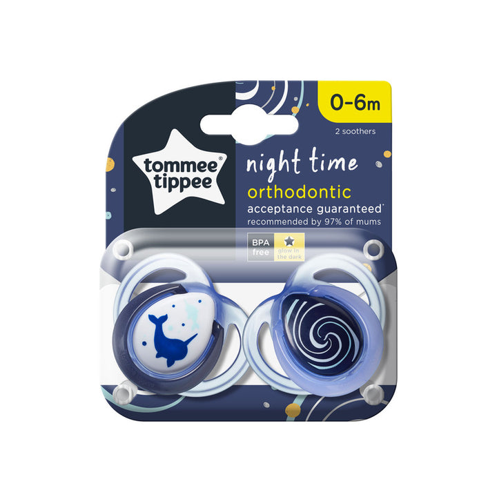 Tommee Tippee Closer to Nature Night Time Soother 0-6m 2Pk