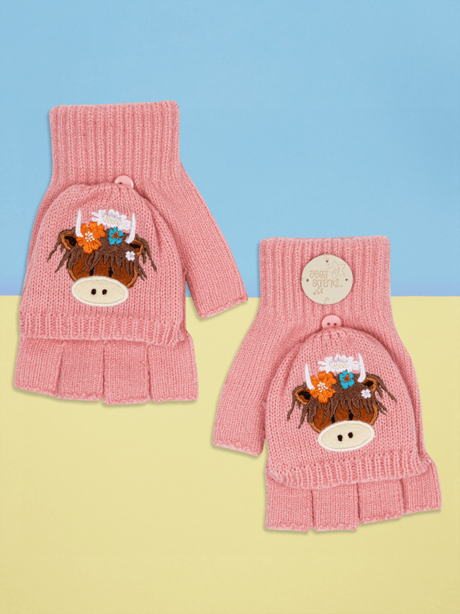 Bonnie Highland Cow Mittens 2-6 Years