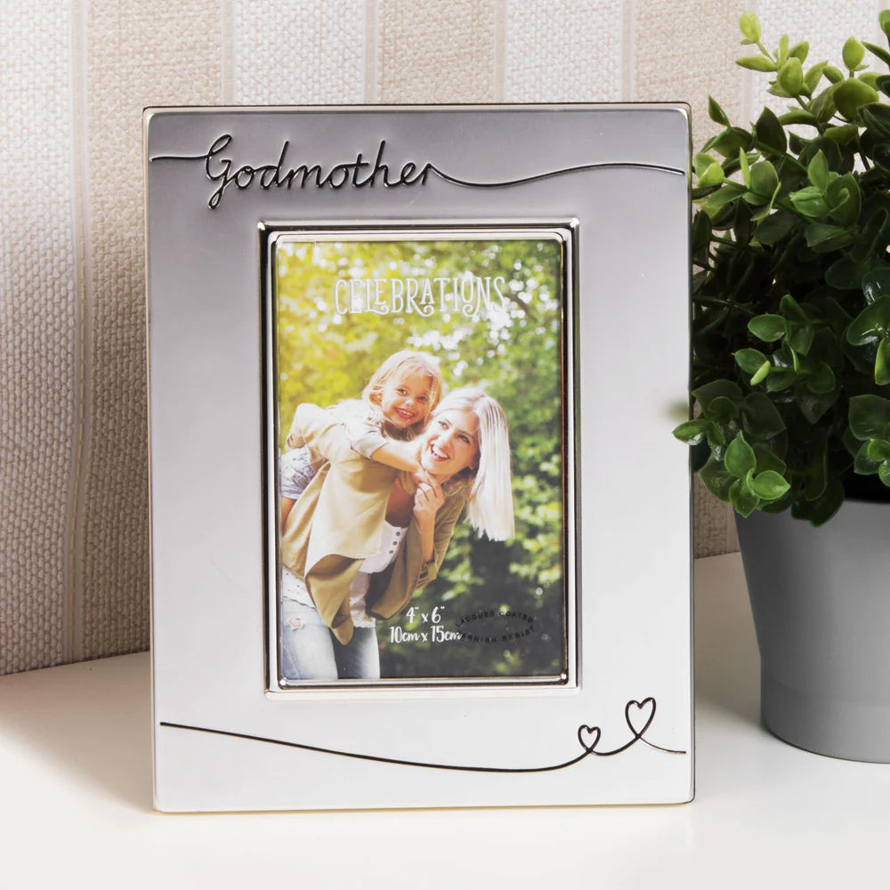 Photo Frame Silverplated Satin Finish "Godmother"