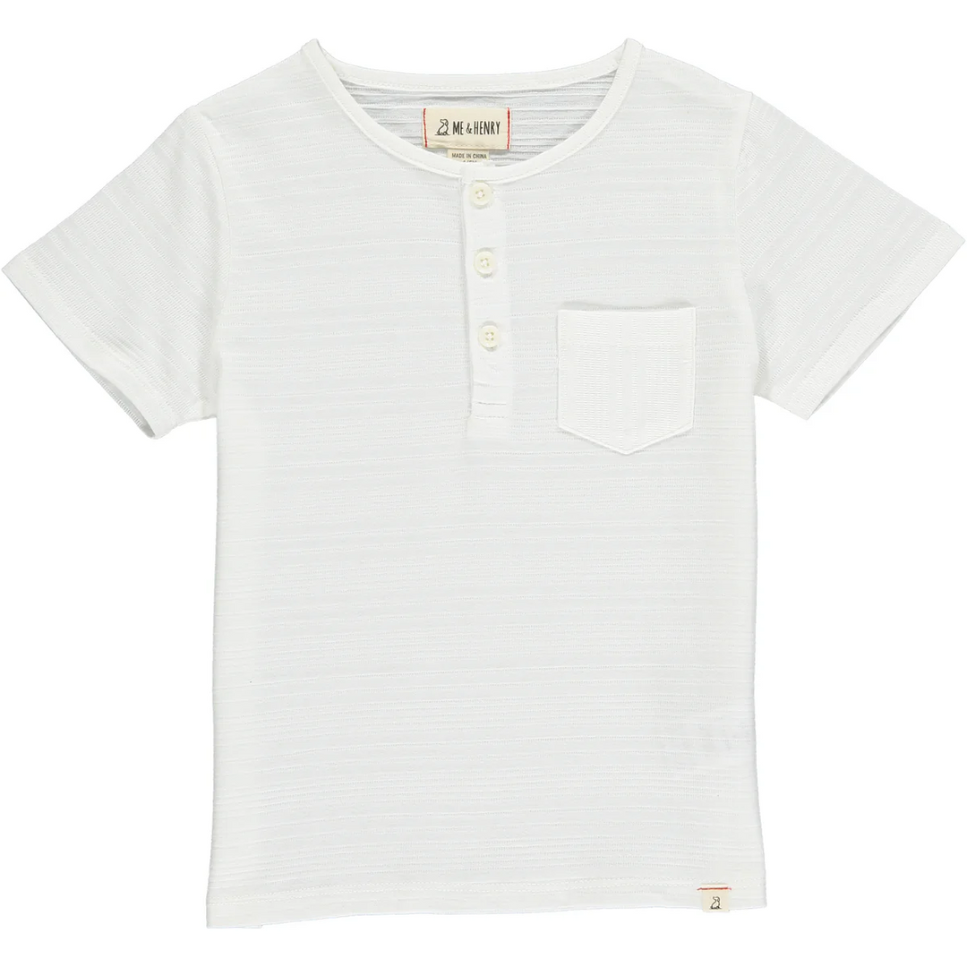 White ribbed Henley t-shirt