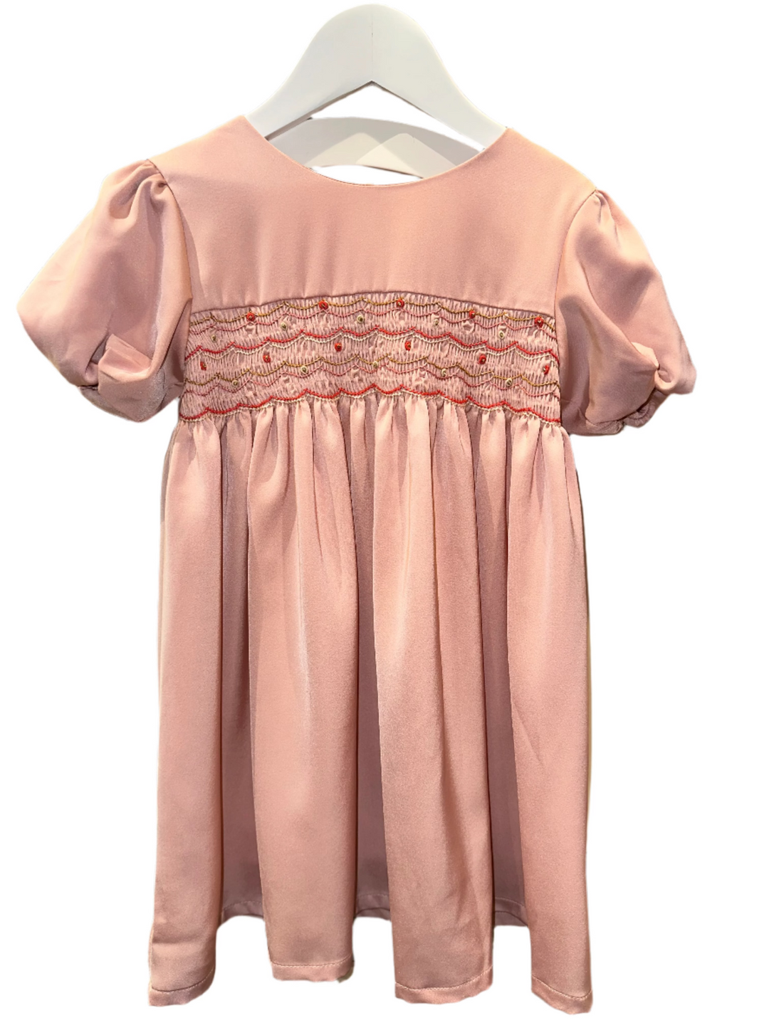 Albetta Garland Pink Handsmocked Party Dress