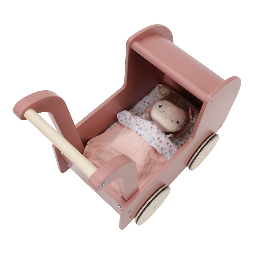 Doll Pram with Textiles & Doll