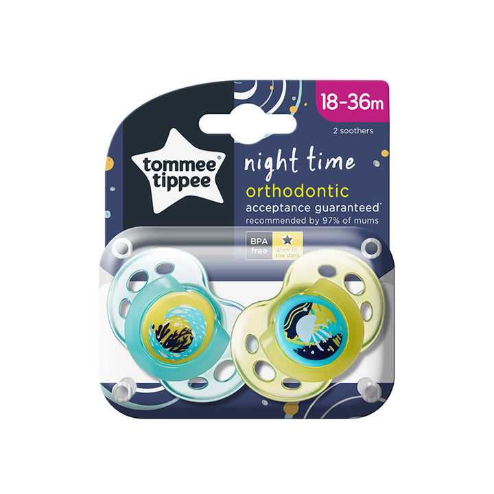 Tommee Tippee Closer to Nature Night Time Soother 18-36m 2Pk