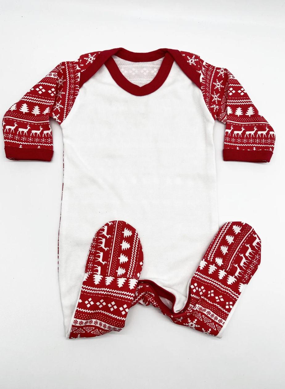 Christmas Print Baby Onesie