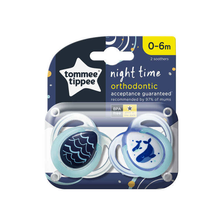 Tommee Tippee Closer to Nature Night Time Soother 0-6m 2Pk