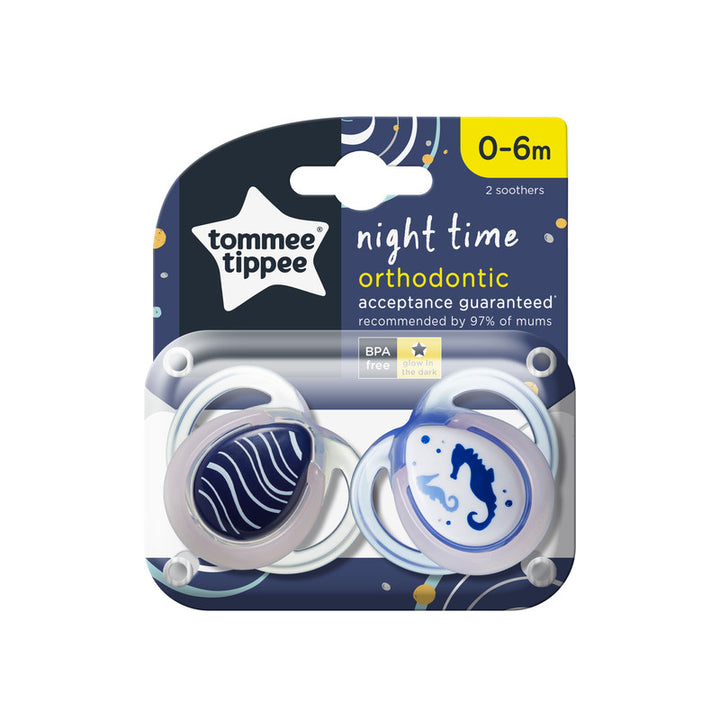 Tommee Tippee Closer to Nature Night Time Soother 0-6m 2Pk