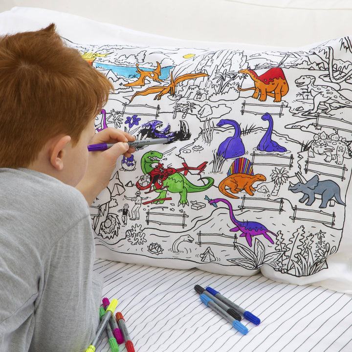 Dinosaur Pillowcase - DIY Colouring Kit