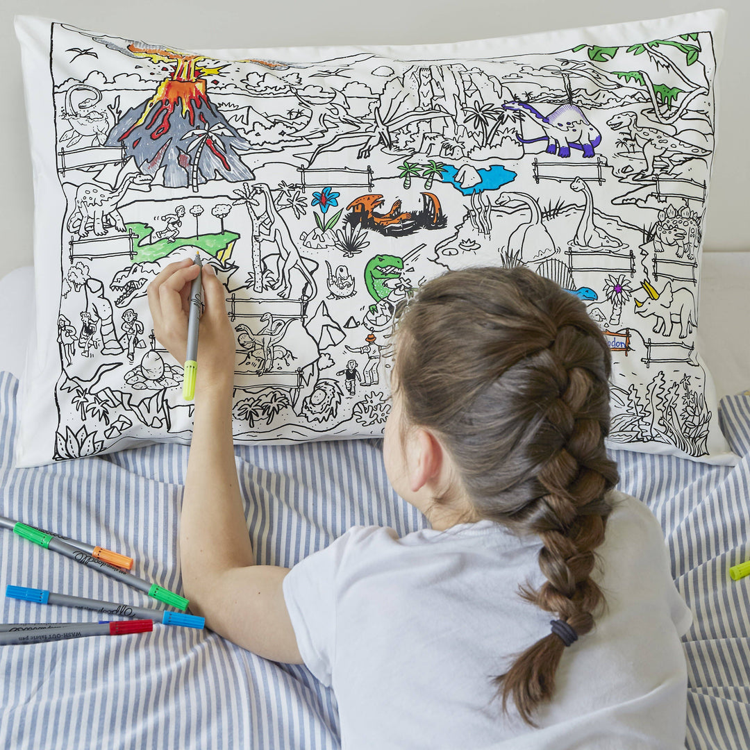 Dinosaur Pillowcase - DIY Colouring Kit