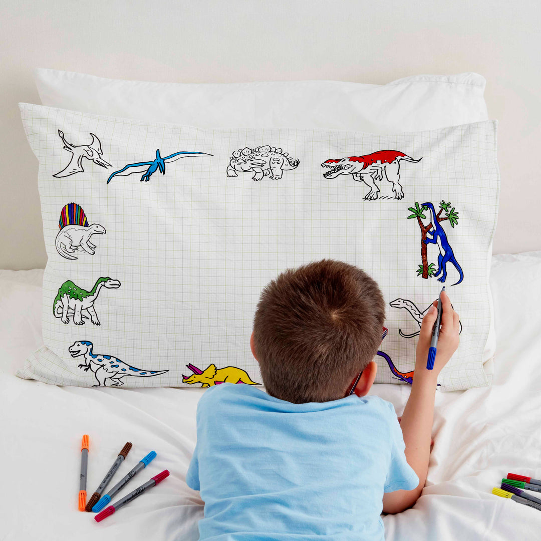 Dinosaur Pillowcase - DIY Colouring Kit