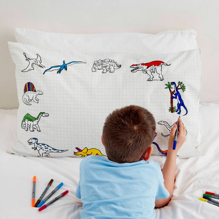 Dinosaur Pillowcase - DIY Colouring Kit
