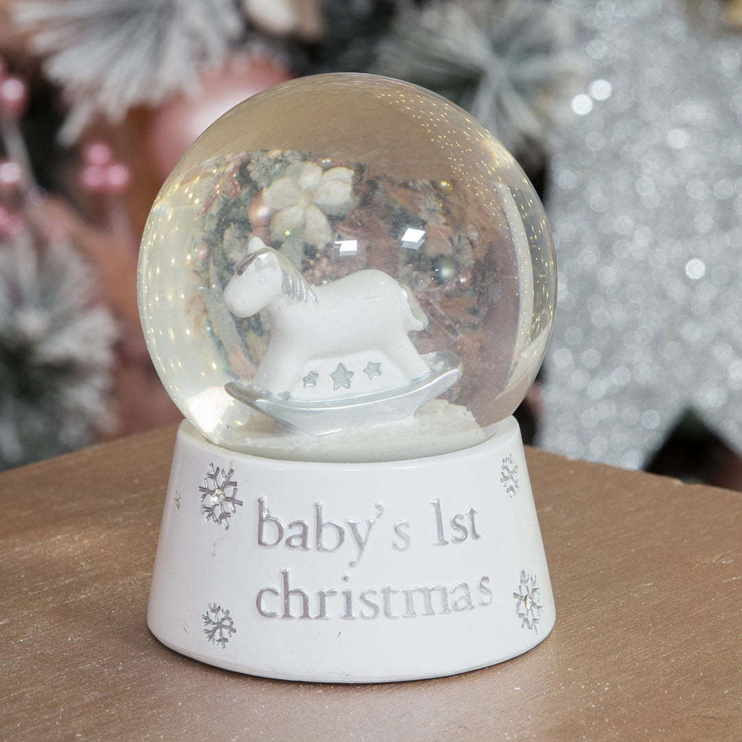 Resin Snowglobe Waterball Baby''s 1st Christmas