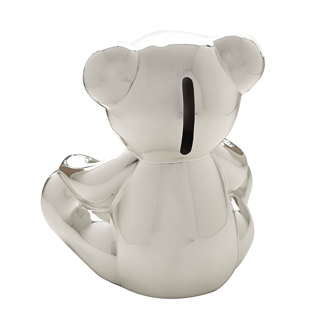 Silver Plated Teddy Bear Money Box