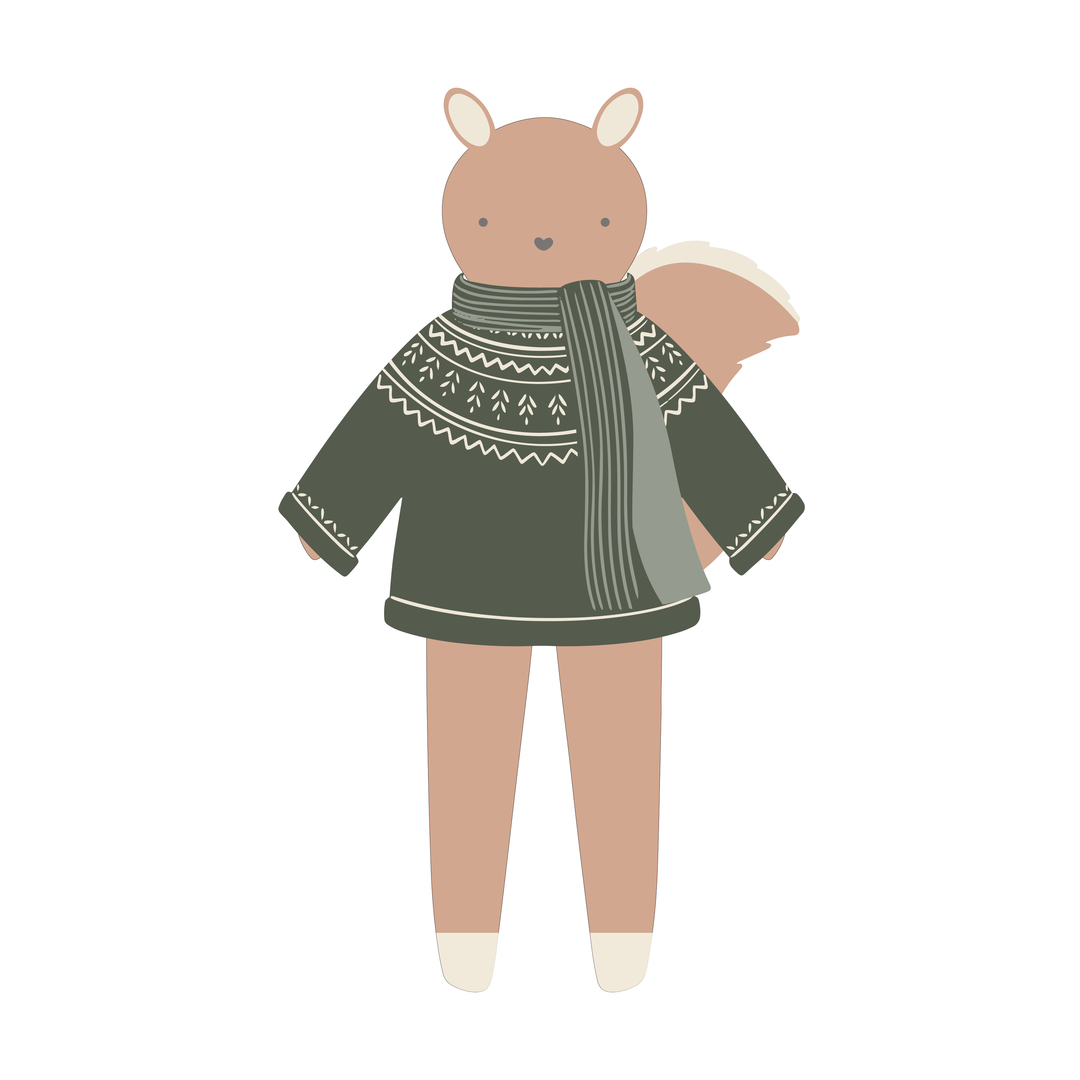 Knitted Toddler Toy - Squirrel