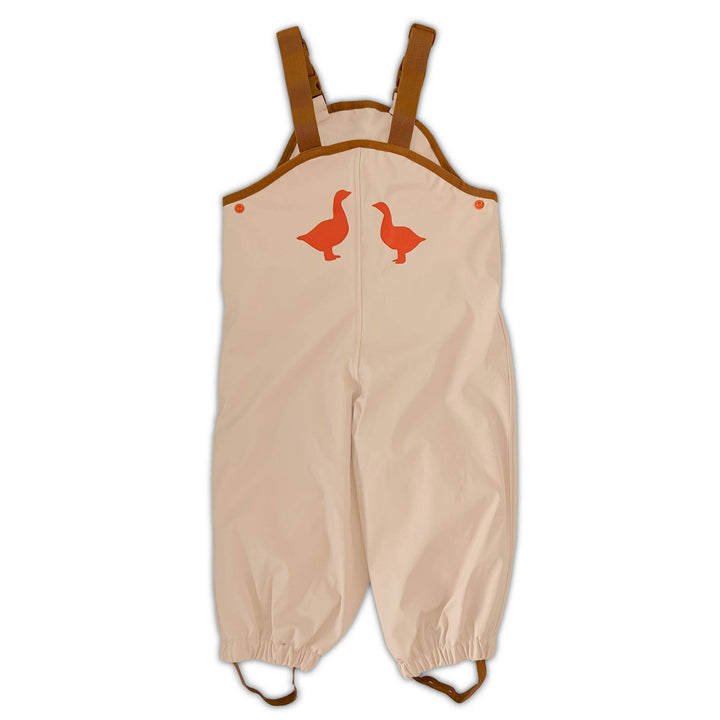 Peachy Pink Puddle Duck Rain Overalls