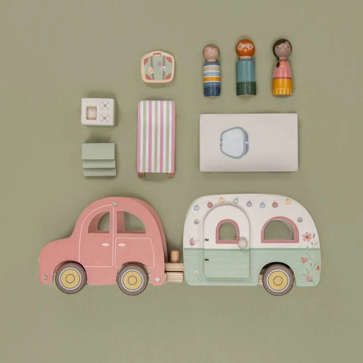 Little Dutch Toy Car with Caravan