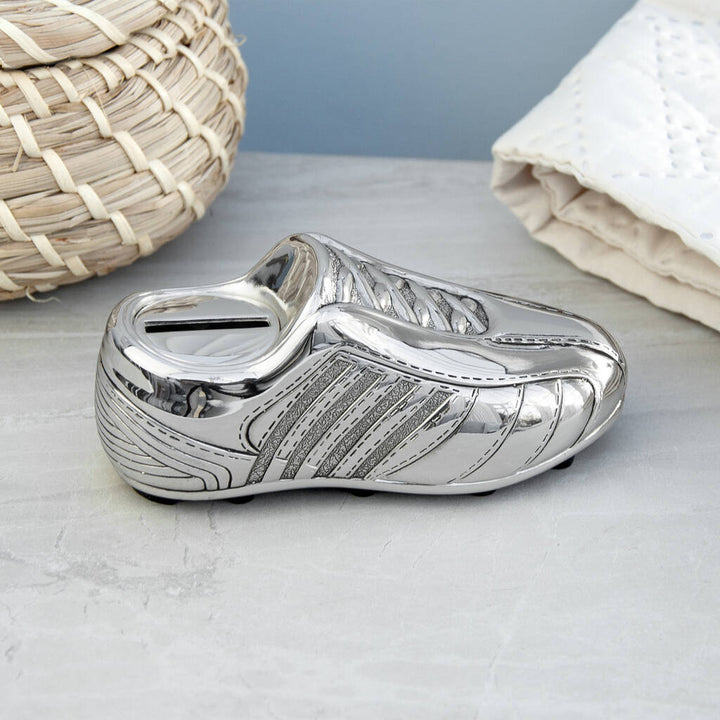 Silver Plated Football Boot Money Box