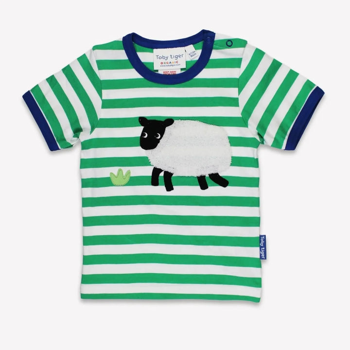 Organic Hillside Sheep Applique Short Sleeved T-Shirt