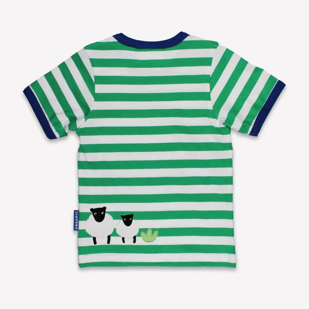 Organic Hillside Sheep Applique Short Sleeved T-Shirt