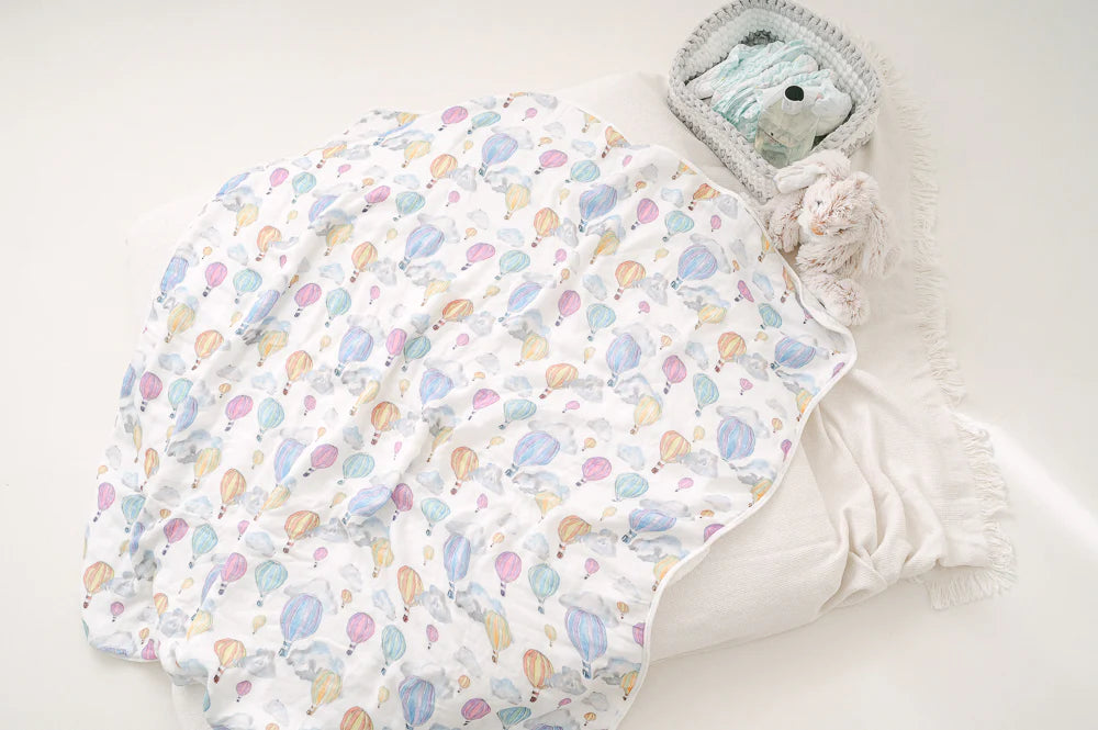 Gilded Bird Balloon Festival Bamboo Baby Blanket