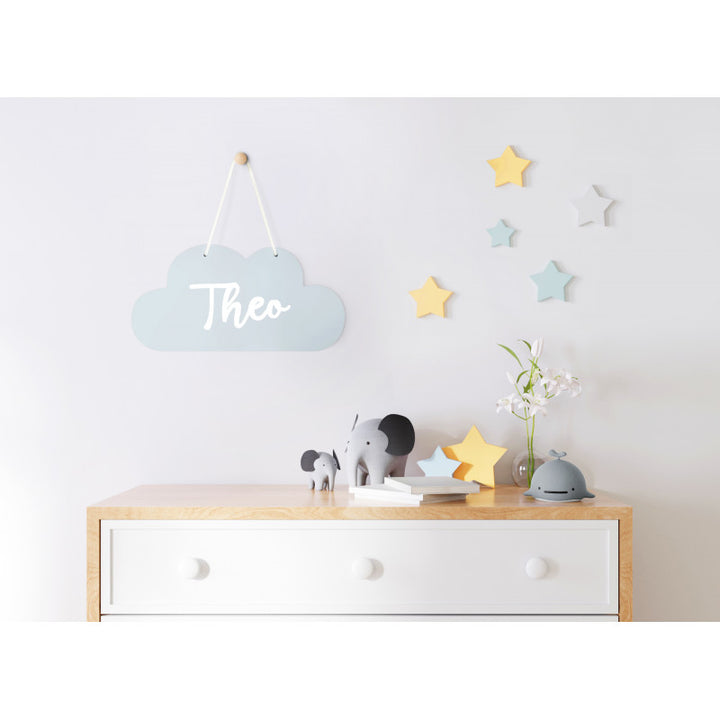 Personalised Wooden Cloud Hanging Decoration in White