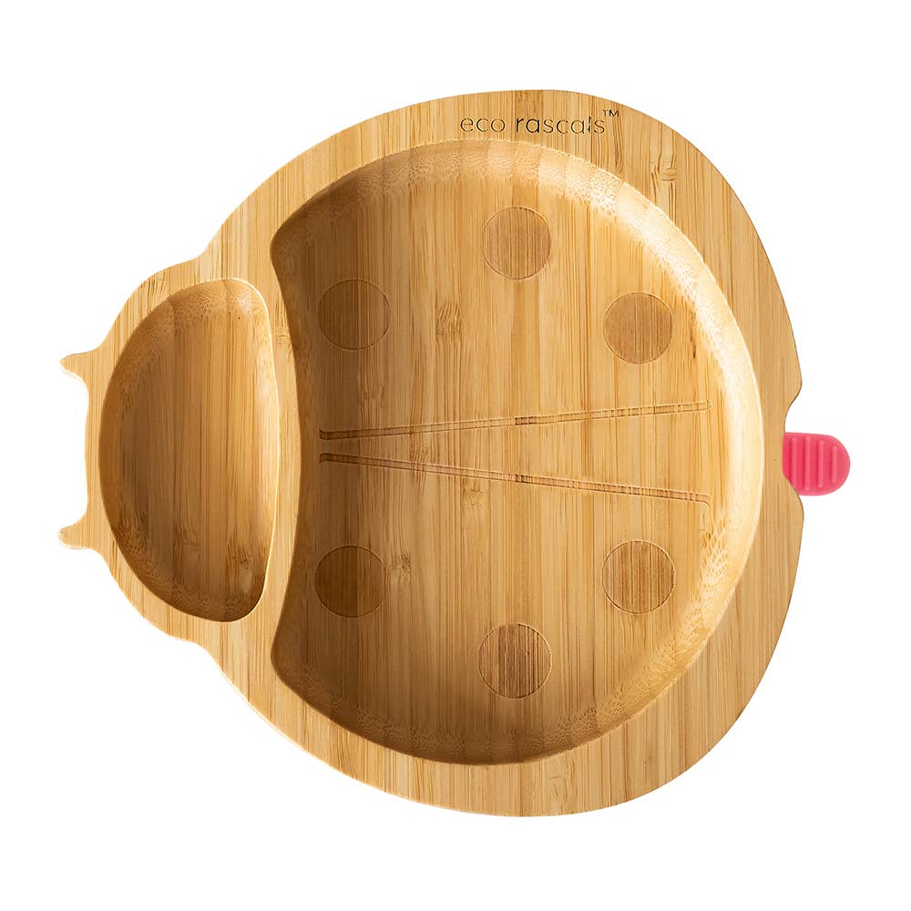 Bamboo Ladybird Plate with Suction Base