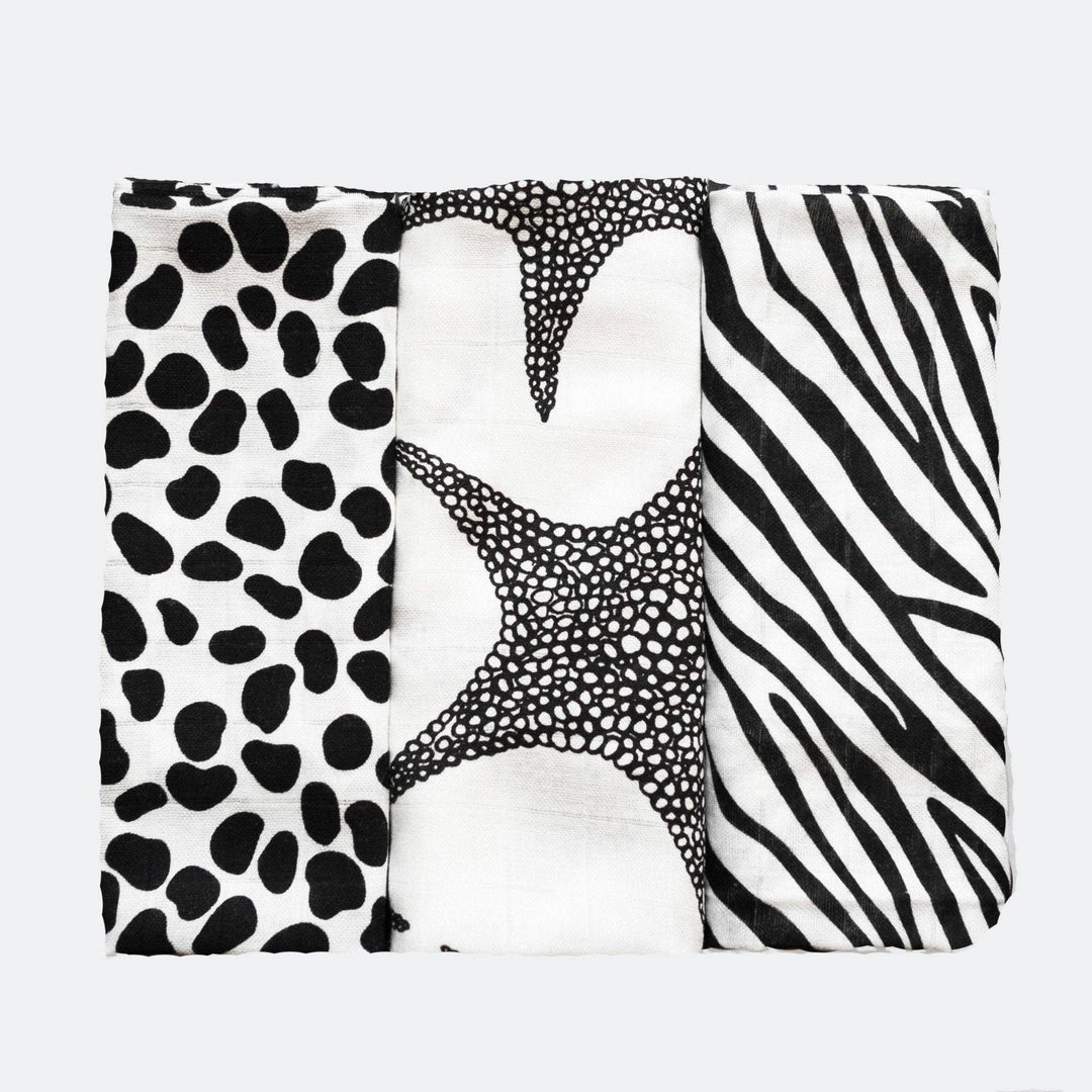 ANIMAL PRINT SENSORY MUSLIN 3-PACK